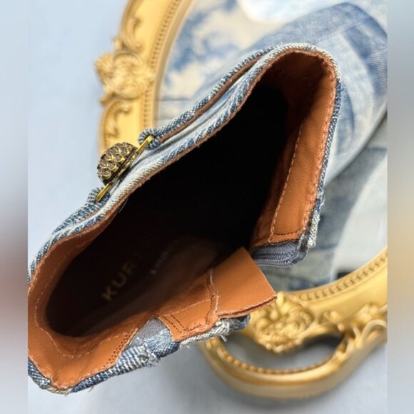 🆕 KURT GEIGER LONDON 🧿 NWOB Kensington Flexi Ankle Boot, Denim - Sz 37 US 7 - Picture 14 of 14